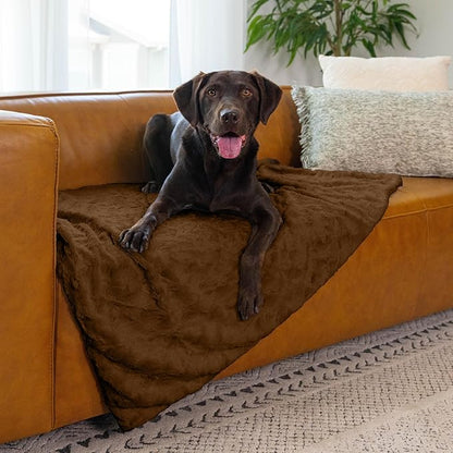 Best Friends by Sheri Calming Lux Dog Blanket, Dark Brown, 40" x 50"