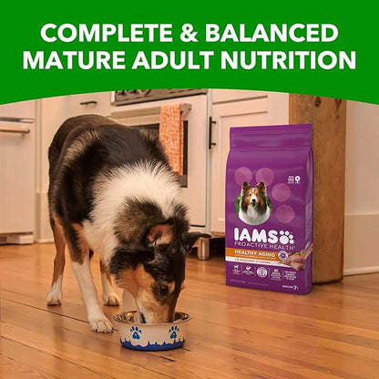 IAMS Proactive Health Healthy Aging Adult Dry Dog Food for Mature and Senior Dogs with Real Chicken, 15 lb. Bag