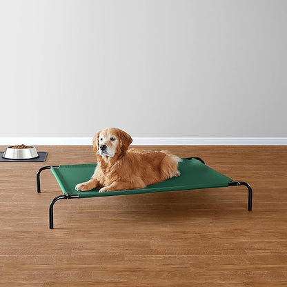 Amazon Basics Cooling Elevated Pet Bed, Large (51 x 31 x 8 Inches), Green