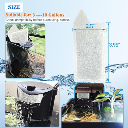 6 Pack Replacement Small Size Cartridges for Tetra Whisper Small Fish Tanks Filter; Refilled Filter Cartridges S Size for Aquarium Kits 3-10 Gallons Betta Fish Tank Kit