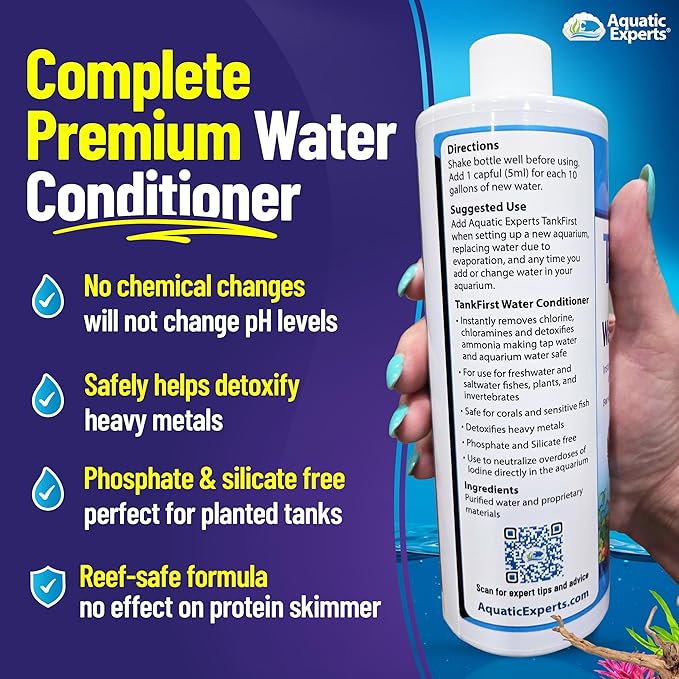 TankFirst Complete Aquarium Water Conditioner - Fish Water Conditioner, Instantly Removes Chlorine, Chloramines, and detoxifies Ammonia from Fish Tank (Value Pack, KloudAway)