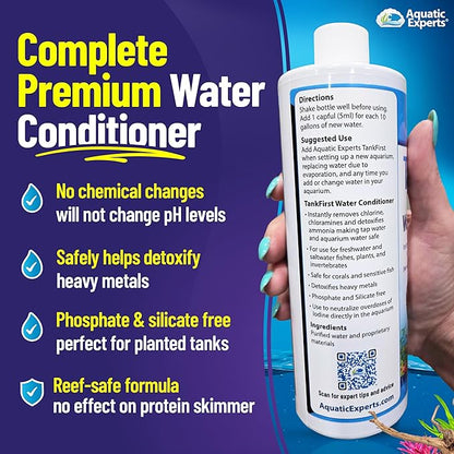 TankFirst Complete Aquarium Water Conditioner - Fish Water Conditioner, Instantly Removes Chlorine, Chloramines, and detoxifies Ammonia from Fish Tank (Value Pack, KloudAway)