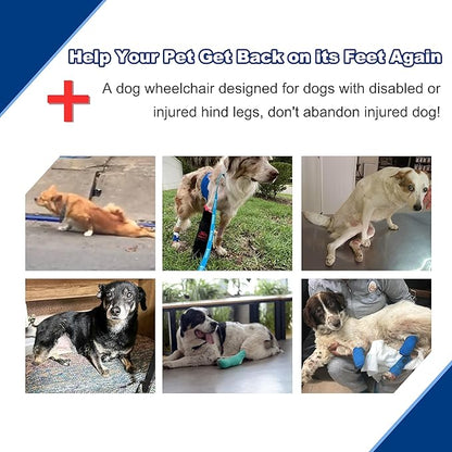 Adjustable Dog Wheelchair for Back Legs| Pet Wheelchairs with Disabled Hind Legs Walking|Stabel & Light Weight | Black(XS)