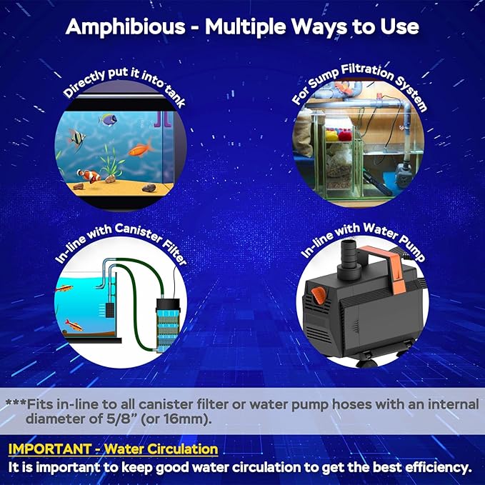 Aquarium U-V Light, Al-gae Clean Light for Fish Tank, Green Water Clean Lamp with Timer, Amphibian Aquarium U-V Lamp for in-Line and in-Tank Use, for 75-120 Gallons Fish Tanks(10W)