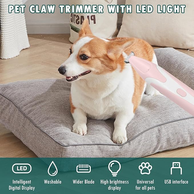Dog Paw Trimmer, Paw Trimmer for Dogs, Multifunctional Waterproofing Pet Hair Trimmer for Dogs, Electric Pet Paw Trimmer, Cat Paw Trimmer with LED Light, for Paws Eyes Ears Face Rump