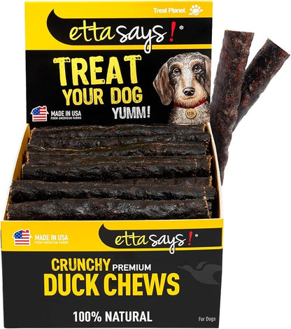 etta says! Premium Crunchy 4.5" Duck Dog Chews - Grain-Free Dog Treats, Good for Teeth, Easy to Digest - Made in The USA (36 Count Pack of 1)