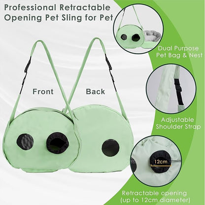 Small Dog Carrier Sling and Pet Nest, Soft-Sided Pet Sling Carrier with Thick Padded, Reversible Puppy Pouch with Breathable Mesh, Adjustable Strap, Dual-use Dog/Cat Travel Bag/Bed for Outdoor（5-22lb）