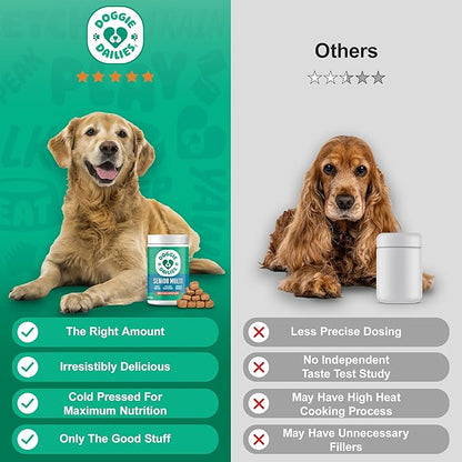 Doggie Dailies Senior Essentials Multivitamin for Dogs Soft Chews | Advanced Dog Multivitamin | Nutritional Support for Joints, Skin & Coat, Digestion, and the Immune System | Bacon Flavor | 120 Count