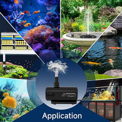 AQQA Aquarium Water Pump,Controllable Return Pump with LCD Display,Constant Flow Mode+Wave Making Mode+Feeding Mode,Submersible and inline Sump pump Pond Pump for Freshwater Saltwater (40W)