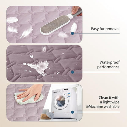 gogobunny 100% Double Sided Waterproof Dog Blanket Soft Pet Bed Cover Reversible Protect Furniture Couch Sofa Car for Puppy Large Dog Cat (Dark Sea Fog/Light Sea Fog, 82x82 Inch (Pack of 1))