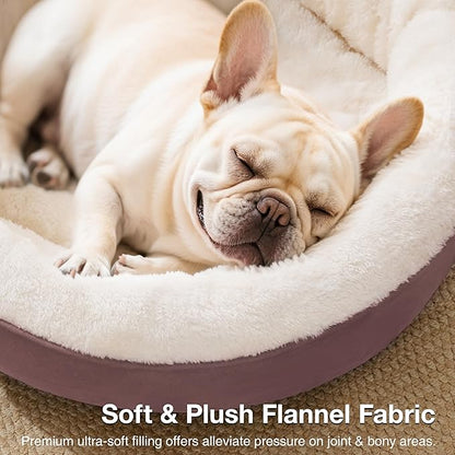 Love's cabin Round Donut Cat and Dog Cushion Bed, 30in Pet Bed for Medium or Large Dogs, Anti-Slip & Water-Resistant Bottom, Soft Durable Fabric Pet beds, Washable Calming Cat & Dog Bed Burlwood