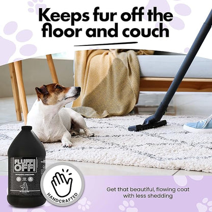 Fluff Off! by Girl With The Dogs, Natural Deshedding Dog & Cat Shampoo and Conditioner, 1 Gal Bundle