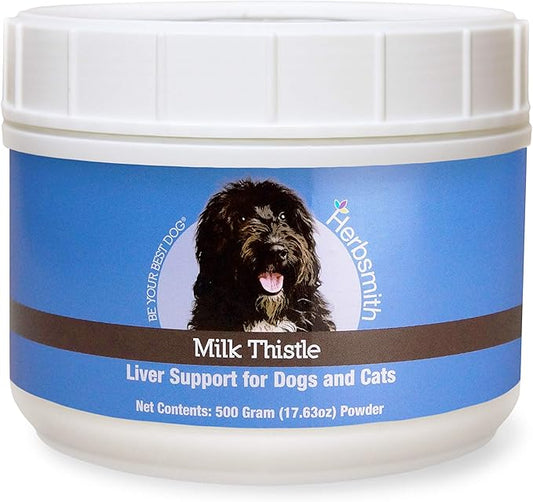 Herbsmith Milk Thistle Herbal Supplement for Dogs and Cats, 500gm Powder