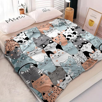 Cat Blanket, Cats Gifts for Girls Women, Cat Gift for Cats Lovers, Birthday Gifts Decor Throw Blanket 50"x60"