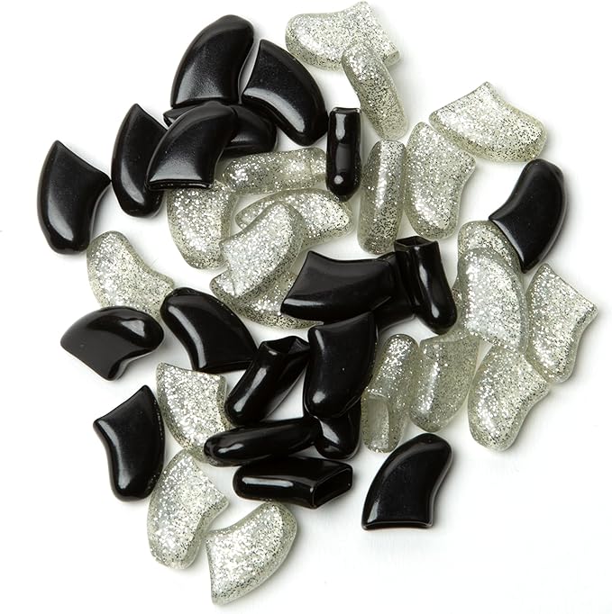 Soft Claws Nail Caps for Dogs with Non-Slip Design Made in USA - 40 Dog Nail Covers for Long-Lasting Protection of Floors and Furniture - Black & Silver Sparkle, XXL