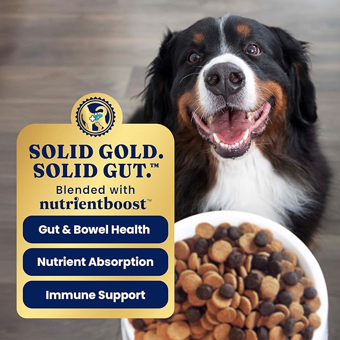 Solid Gold Dry Dog Food for Sensitive Stomachs - Grain Free & Gluten Free w/Venison, Pumpkin & Probiotics for Gut Health & Digestion - Sensitive Stomach Dog Food for All Ages - Nutrientboost 3.75LB