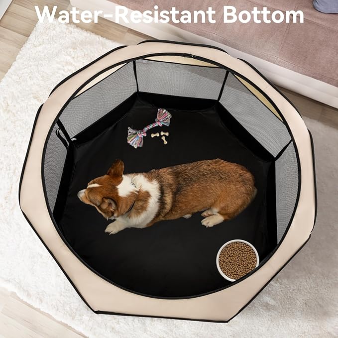 A4Pet Portable Kitten Playpen for Cats, 27" Foldable Pet Playpen for Puppy/Cat/Rabbit/Chick, with Removable Zipper Top & Mesh Panel(11_ _ 7.5_)