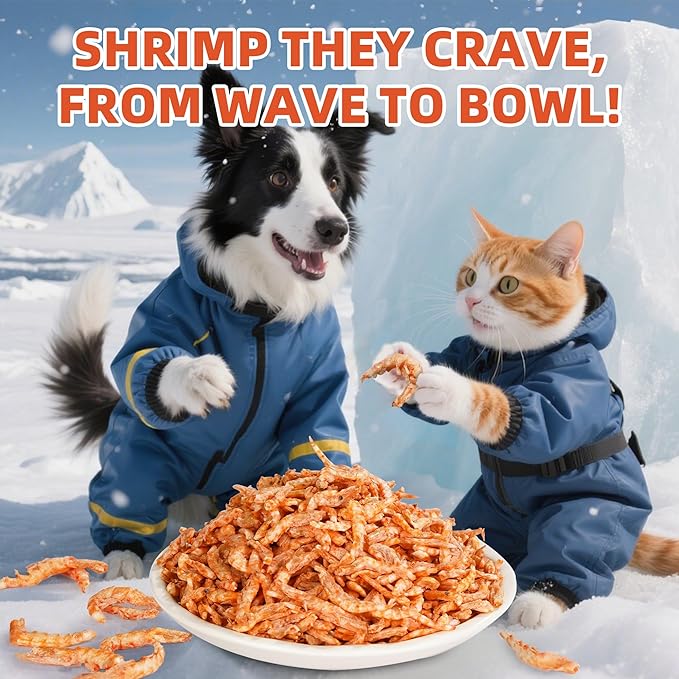Just Try 4.6 oz Freeze Dried Antarctic Krill for Dogs & Cats High Protein Grain Free Treats Natural Shrimp Omega 3 Fish Oil Supports Skin & Coat Health