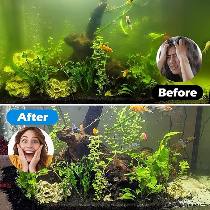 Small Fish Tank Filter for 10-20 Gallon Tank, U-V Aquarium Rainfall Submersible Green Clean Machine 120GPH Internal Betta Turtle Freshwater Saltwater Crystal Clear Killing