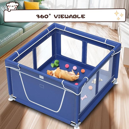 Dog Playpen 42 _ 42 Inch, Puppy PlayPen with Gate for Puppies, Small and Medium Dogs, Pet PlayPen for Outdoors & Indoors