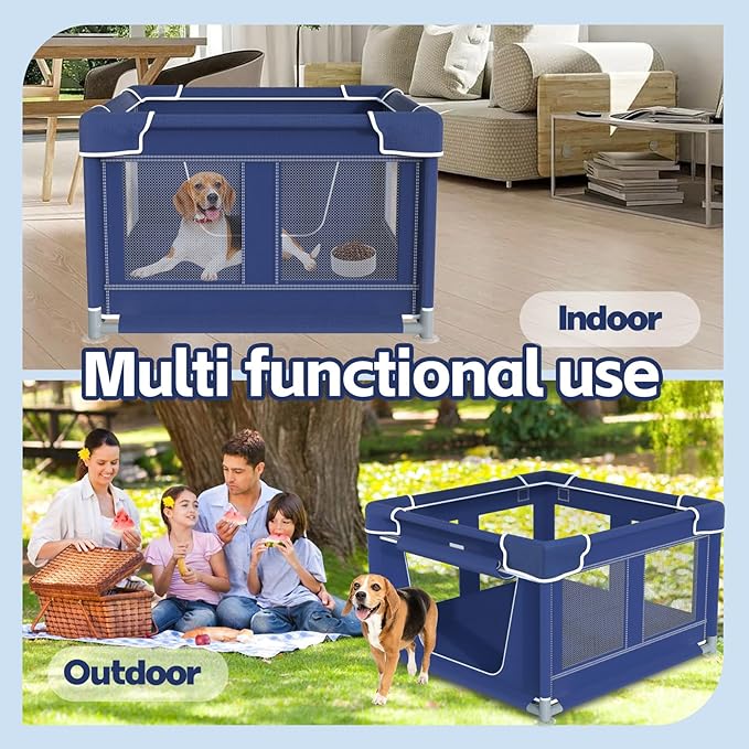 42x42x26 Inches Dog Playpensï¼_uppy Playpen with Gate for Puppies or Small Dogs, Dog Fence Pet Playpen for Indoor & Outdoor