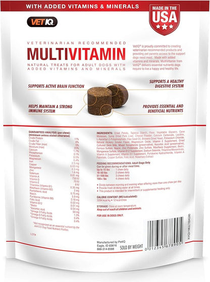 VetIQ Multivitamin Supplement for Dogs, Health Support Supplement Soft Chews, 90 Count