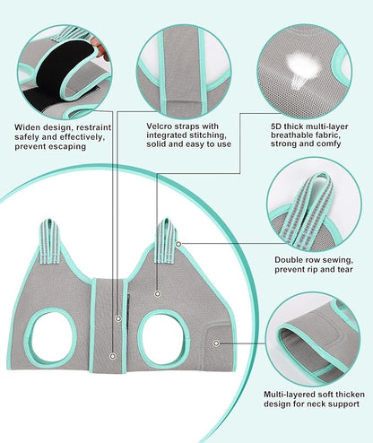 Dog Grooming Hammock Harness, Small Dog Groming Sling, Gray Dog Hanging Harness for Nail Trimming,Dog Nail Clipping Hanger Restraint Holder