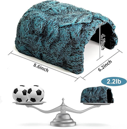 Hide Cave Aquarium Decorations-Premium Resinous Natural Hideout Fit for Aquariums & Terrariums, Reptiles, Amphibians, Fish Playground