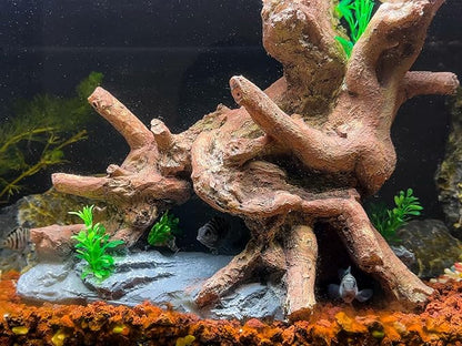 Fish Tank Decorations Aquarium Décor Resin Artificial Tree Trunk Root (H)