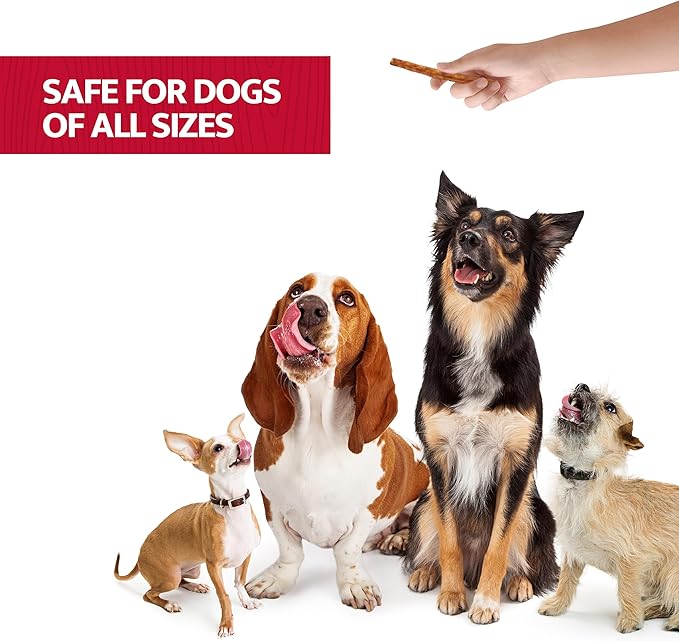 Real Beef Collagen Sticks for Dogs, Dog Chews Long Lasting, Rawhide Free - 15 Pack High Protein Chew Dog Treats for Small, Medium, and Large Dogs