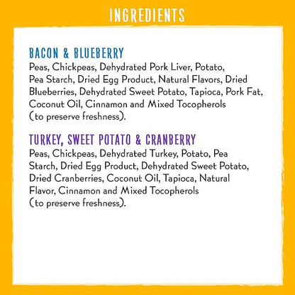 Charlee Bear Dogs Training Treat, Crunchy, Low Calorie, Grain Free Dog Treats, Made in USA, Best for Small and Medium Breeds, Bacon Blueberry & Turkey Sweet Potato Cranberry 2 Pack 8oz Each