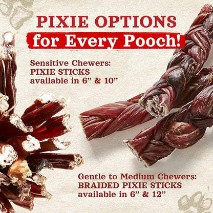 Natural Farm Bully Sticks (6 Inch, 50 Pack), Thin Pixie Pizzle Beef Treats, Grain-Free, High Protein, Best Rawhide Alternative for Small, Puppies or Senior Dogs