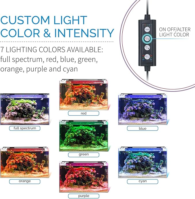 hygger Advanced LED Aquarium Light with Timer, 24/7 Lighting Cycle & DIY Mode, Full Spectrum Fish Tank Light for 18-24 in Freshwater Planted Tank