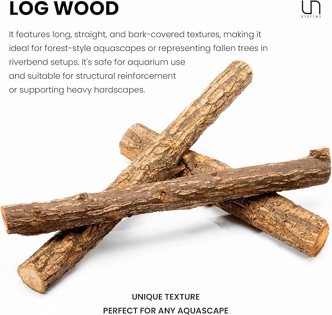Ultum Nature Systems Driftwood - Log Wood - Natural Aquarium Hardscape for Planted Tank Aquascaping - Fish, Crab, Reptile, Bird, Paludarium Enclosure Structure, Terrarium Decor - MED 1Pc, 15-18" ⌀1-2"