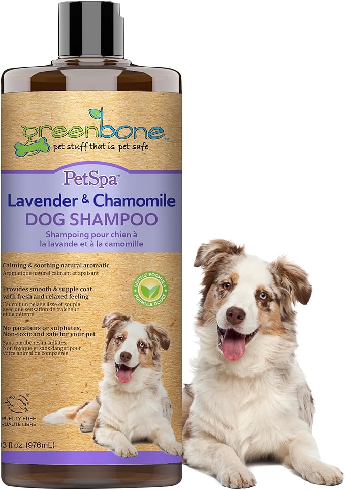 Pet Spa Lavender & Chamomile Dog Shampoo - Calming, Soothing, Gentle Grooming Solution, 33 fl oz, Safe & Natural Formula