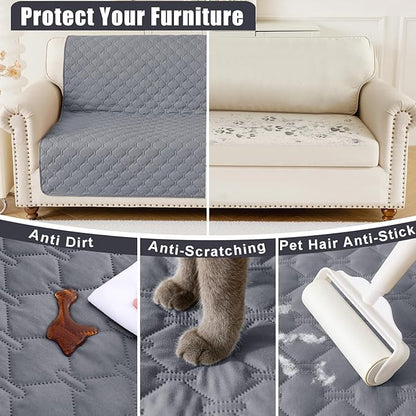 Smiry Waterproof Dog Blanket, Soft Dog Bed Cover Pet Blanket, Reversible Couch Cover for Dogs Washable, Pet Couch Covers for Sofa Furniture Protector for Puppy Cat (40x50 Inch, Grey/Light Grey)