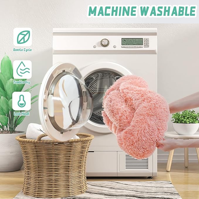 NOYAL Calming Donut Dog Bed for Small to Medium Dogs & Cats - Plush Faux Fur Anti-Anxiety Pet Bed with Machine Washable Cover & Non-Slip Base