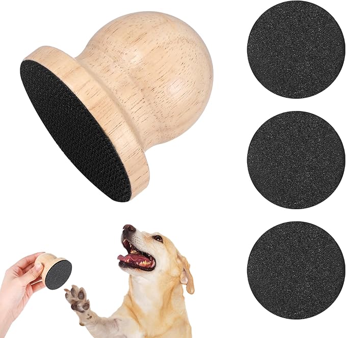 Dog Nail File Board with 3PCS Replaceable Sandpaper, Wooden Dog Nail Scratch Board Pad, Puppy Stress-Free Training Claw Care Emery Pad Treat Box Trimmers Accessories(Wood)