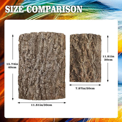 4 Pack Natural Cork Bark Bird Perch Stand, 15.7 × 11.8 inch Parrot Chewing Toys, Birdcage Background Decor Accessories, Bark Toy for Budgie Parakeet Cockatiel Lovebirds Conures Hamster Guinea Pig Rat