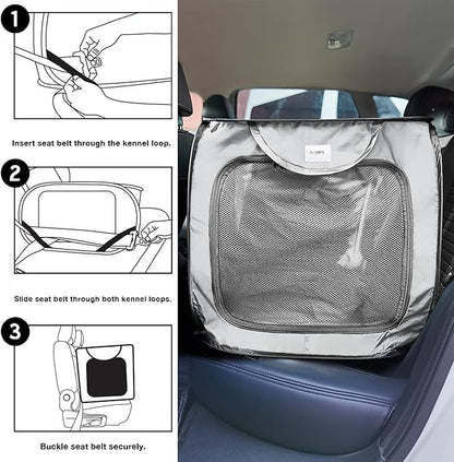 Love's cabin 36in Portable Large Dog Bed - Pop Up Dog Kennel, Indoor Outdoor Crate for Pets, Portable Car Seat Kennel, Cat Bed Collection, Grey