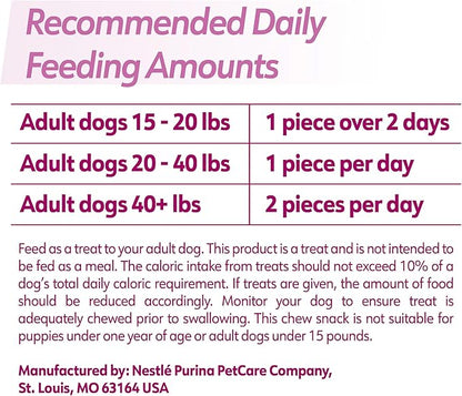 Dentalife Plus Digestive Support Dog Treats for Small and Medium Dogs 20-40 lbs., Cleans Teeth, Freshens Breath, & Supports Healthy Gut, Chicken & Pumpkin Flavor, 6 oz., 8 Chews - 6 oz. Pouch