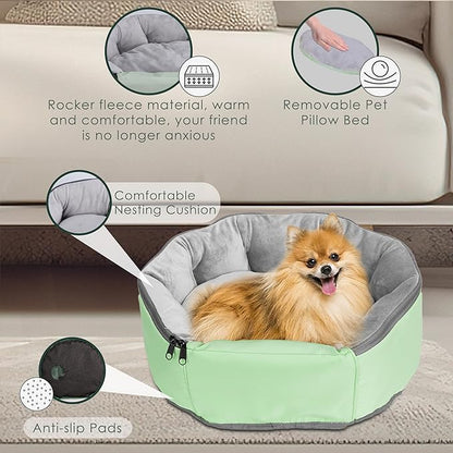 Small Dog Carrier Sling and Pet Nest, Soft-Sided Pet Sling Carrier with Thick Padded, Reversible Puppy Pouch with Breathable Mesh, Adjustable Strap, Dual-use Dog/Cat Travel Bag/Bed for Outdoor（5-22lb）