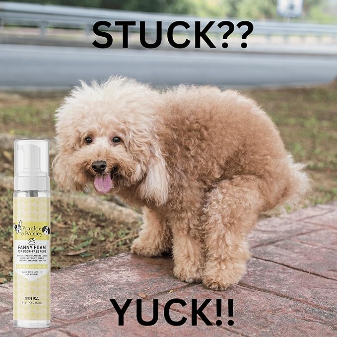Fanny Foam No Rinse Waterless Dog Shampoo and Paw Cleaner for Dogs | Dingleberry Removal | Easy Glide Formula Loosens Stuck On Dirt, Debris from Fur Painlessly and Safely | Puppy and Senior Approved