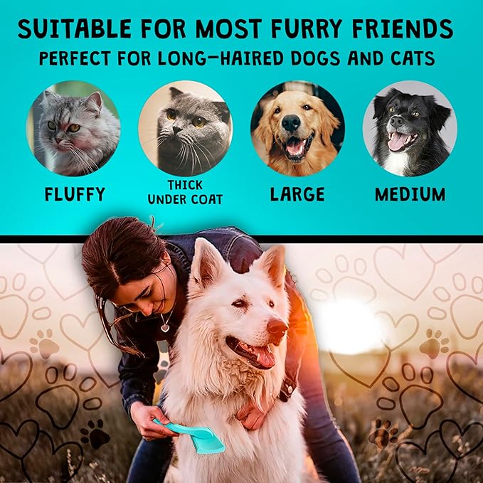 Dog Slicker Brush For Grooming Pet Hair, Best Brushes For Golden & Poodle, Skin Friendly Deshedding Grooming Tool For Dogs, Long Short Haired Brushes For Dogs & Cats, Pet Double Sided Pin Brush