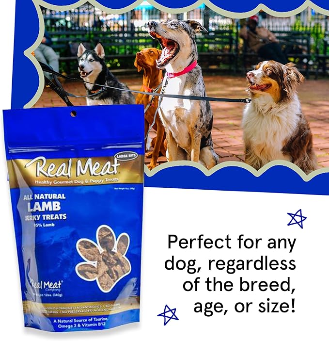 Real Meat Dog Treats - 12oz Bag of Bite-Sized Air-Dried Lamb Jerky for Dogs - Grain-Free Jerky Dog Treats Made up of 95% Human-Grade, Free-Range, Grass Fed Lamb - All-Natural High Protein Dog Treats