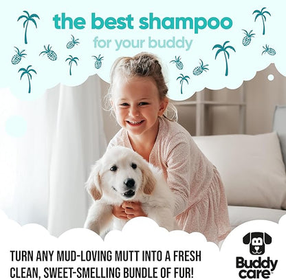 Tropical Dog Shampoo by Buddycare | Dry Skin & Itchy Skin Relief for Smelly Dogs | Deep Cleansing Shampoo for Dogs Puppy Sensitive Skin | Dog Shampoo & Conditioner | with Aloe & Vitamin B5 (16.90oz)