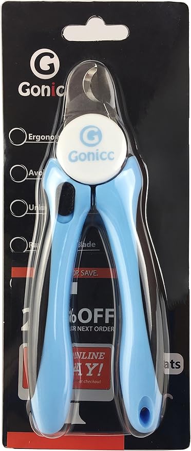 gonicc Professional Small Dog and Cat Nail Clippers Sharp Stainless Steel Pet Nail Trimmers(with Free Nail File in Handle), for Rabbit, Small Animal, with Safety Guard to Avoid Overcutting