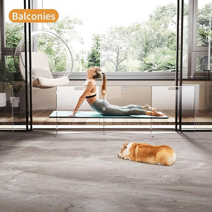 Acylic Pet Playpen Gate for The House Doorways, Clear Acrylic Pet Gate for Dogs, Freestanding, Clear (Medium, Panel, 4)