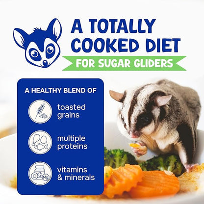Happy Glider Sugar Glider Food - Fruity Flavor | 1.5 lbs of Premium Food for Sugar Gliders and Small Animals - 2 Months Supply