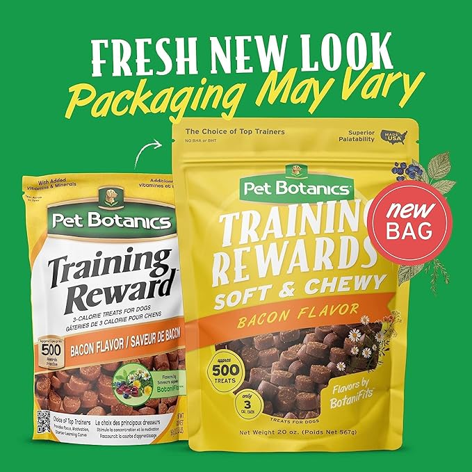 (3 Packs) Training Rewards Treats for Dogs, Speeds Up Learning Curve, No BHA, BHT, Ethoxyquin, Bacon, Beef, Chicken, 20 oz with 10ct pet Wipes